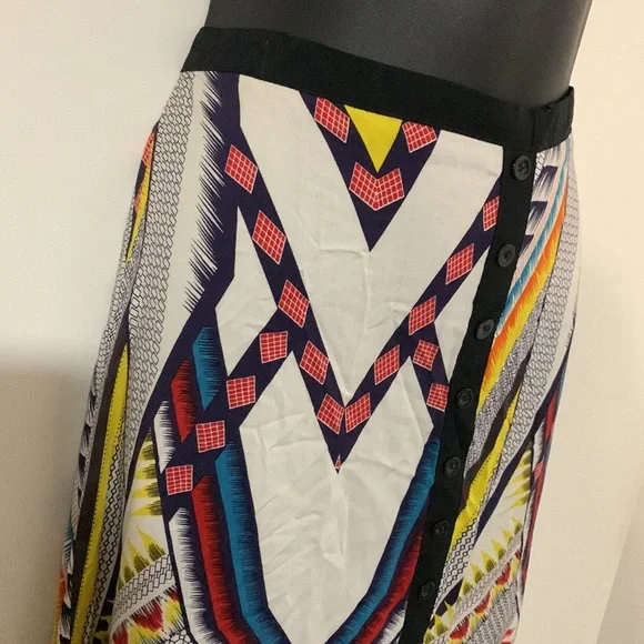 Mink bright/colourful sassy  faux button down the  front skirt,zipper at side - Picture 4 of 7